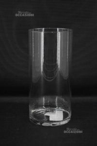Vase Holder Glass Flowers Cylindrical 25x12 Cm