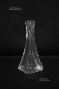 Vase Holder Glass Flowers Pyramidal Base Square 24 Cm Height