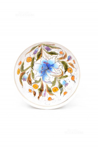 Plate Centerpiece Schiavon Diameter 25 Cm Floral Hand Painted