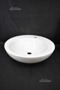 Sink Ceramic White Round Diameter 45 Cm