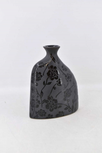 Vase Flower Stand Black Fantasy Floral 20x16 Cm