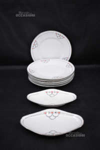Plates Richard Ginori 6 Pieces + 2 Plates By Rhombus