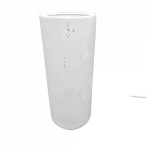 Mascagni lampada ceramica traforata bianca ovale 25 cm