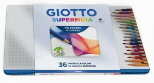 Giotto 236900  Supermina Scatola Metallo 36 Pastelli Colorati