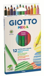 Giotto 225600  Mega Astuccio 12 Maxi Pastelloni Colorati