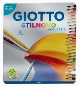 Giotto 256300  Stilnovo Acquarell Pastelli Scatola Metallo Da 24 Colori