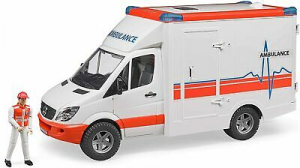 Bruder 02535 Mercedes Benz Emergenza Ambulanza Con Personaggio Autista 