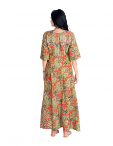 Silk dress with mid-length sleeve