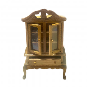Credenza in legno in miniatura per la casa delle bambole 9x4.5x15 cm