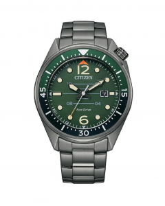 Citizen Orologio Acciaio Pvd Nero Quadrante Verde