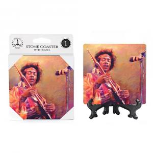 Quadretto Jimi Hendrix con cavalletto 10x10 cm - C'era una volta
