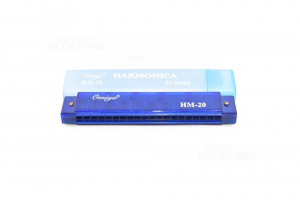 Armónica Omnya Hm-20 Azul Plástico Con Estuche