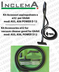 KIT tubo flessibile e Accessori  Aspirapolvere ø32 valido per GHIBLI mod: AS 5 , AS 6 , POWER D12