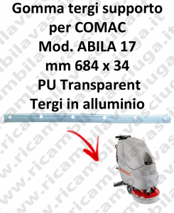 ABILA 17 E Standard Alluminium Sq. GOMMA TERGIPAVIMENTO SUPPORTO per Lavasciuga COMAC