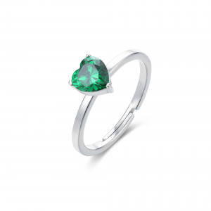 Brand anello con cuore cristallo misura 15 verde