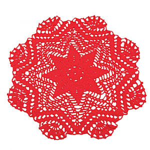 Centrino rosso rotondo ad uncinetto 35 cm con Scelta Colore