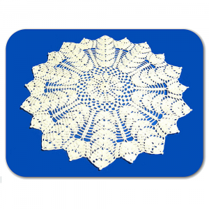 Centrino bianco rotondo ad uncinetto 33 cm - Crochet by Patty