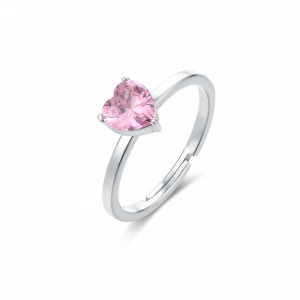 Brand anello con cuore cristallo misura 12 rosa