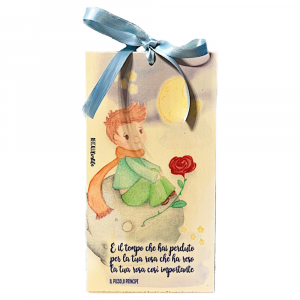 Quadretto Piccolo Principe con Rosa in legno 10.5x19.5 cm - Beccalli for Life