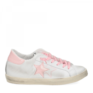 2Star Sneaker low bianco vernice rosa-2