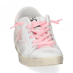 2Star Sneaker low bianco vernice rosa-3