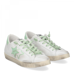 2Star Sneaker low bianco vernice verde
