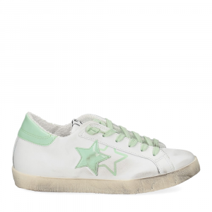 2Star Sneaker low bianco vernice verde-2