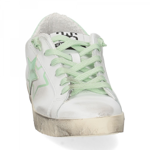 2Star Sneaker low bianco vernice verde-3