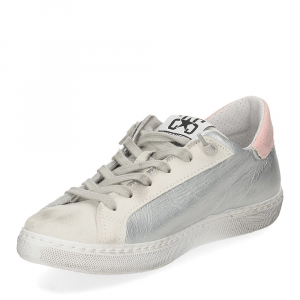 2Star Sneaker low laminato argento camoscio rosa-4