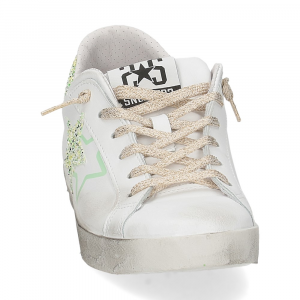 2Star Sneaker low bianco laminato glitter verde-3