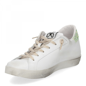 2Star Sneaker low bianco laminato glitter verde-4