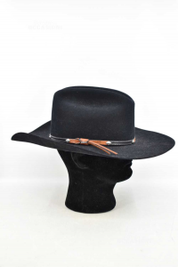 Sombrero Hombre Stetson Empresa 4xbeaver Fabricado Ex EE. UU. Negro Talla 7-1 / 2