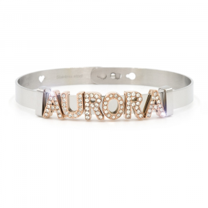 2MUCH Jewels Bracciale Componibile Basic - Steel nome Aurora