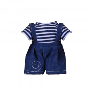 Pantaloni e maglia a righe blu per bambolotto alto 27 cm - My Doll