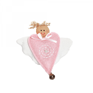 Cuoricino rosa con ali in panno per arredare la casa delle bambole My Doll 10 cm