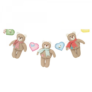 Ghirlanda con orsetti colorati in legno per arredare la casa delle bambole My Doll 16 cm