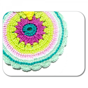Presina gufetto acquamarina ad uncinetto 13x18 cm - Crochet by Patty