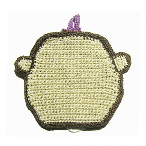 Presina scimmietta beige ad uncinetto 16.5x17.5 cm - Crochet by Patty