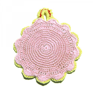 Presina colorata con ciliegie ad uncinetto 14.5x17 cm - Crochet by Patty