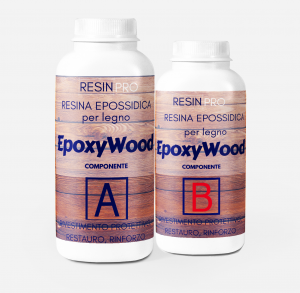 Resina Epossidica per legno 1500gr Resinpro A+B colore paglierino  