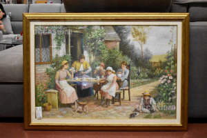 Pintura Pintado Desayuno Ex El Campo,autor: Marca Sartén 75x106 Cm