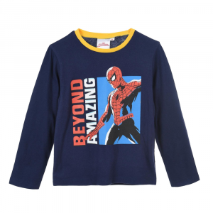 T-Shirt blu a maniche lunghe Spiderman Marvel bambino - Varie taglie