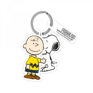 Portachiavi Peanuts Charlie Brown, Snoopy e Woodstock in plastica 6 cm