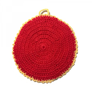 Presina crostata rossa e marrone ad uncinetto 13x15 cm - Crochet by Patty