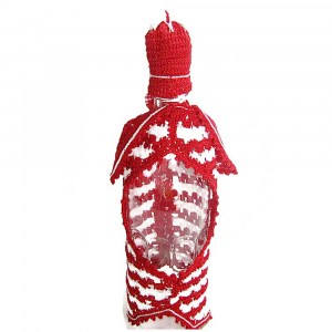 Cover Babbo Natale per bottiglie ad uncinetto 28 cm - Crochet by Patty