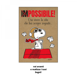 Biglietto di Auguri con Snoopy Impossibile e busta 16.8x11-8 cm - Peanuts