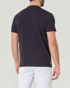 T-shirt blu Shirty Revo in cotone stretch con taschino al petto