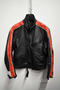 Jacket Motorcycle Man True Leather Size 54 Black Red
