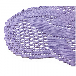 Centrino lilla a filet geometrico ad uncinetto 30x23 cm Scelta Colore
