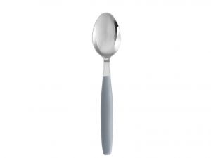 Posate set 24pz in acciaio con manico grigio in plastica ovale piatto